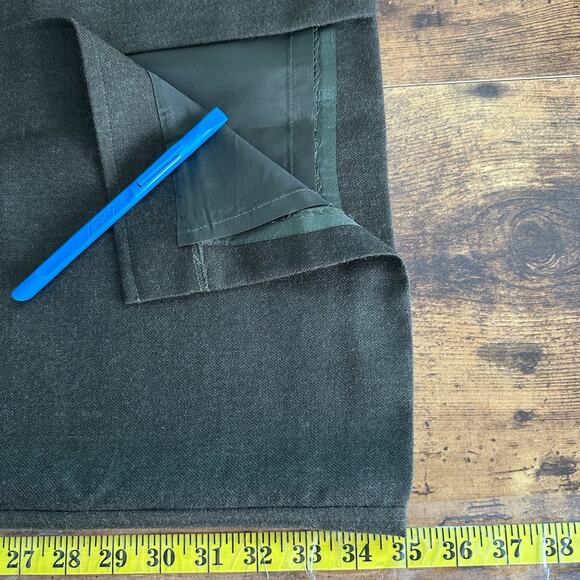 Vintage 100 Wool Midi Skirt Size 16 Olive Green Quiet Luxury Academia Preppy EUC - Picture 4 of 9